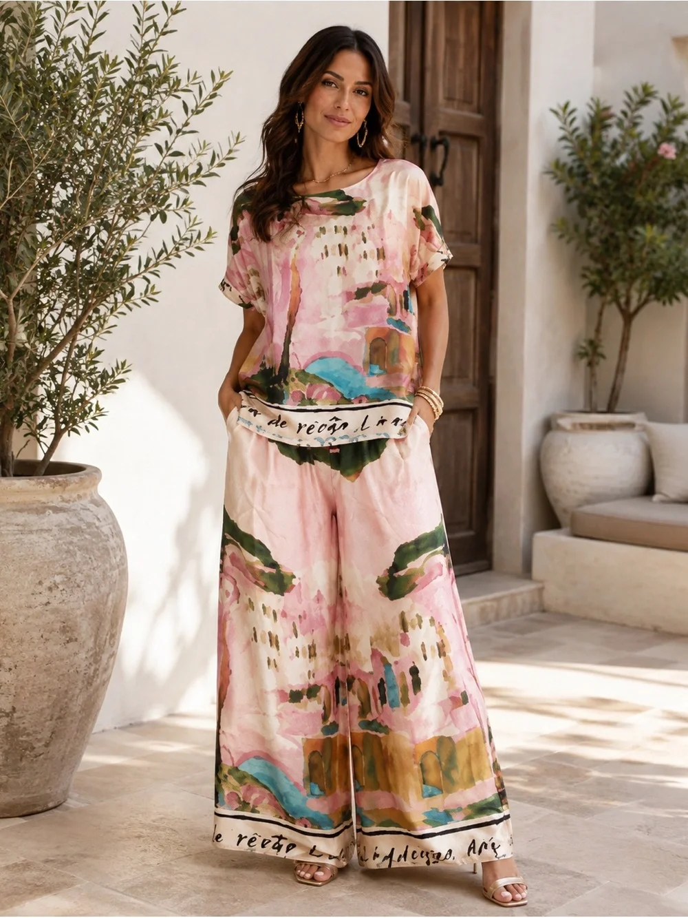 Made in Italy Watercolor Print Two-Piece